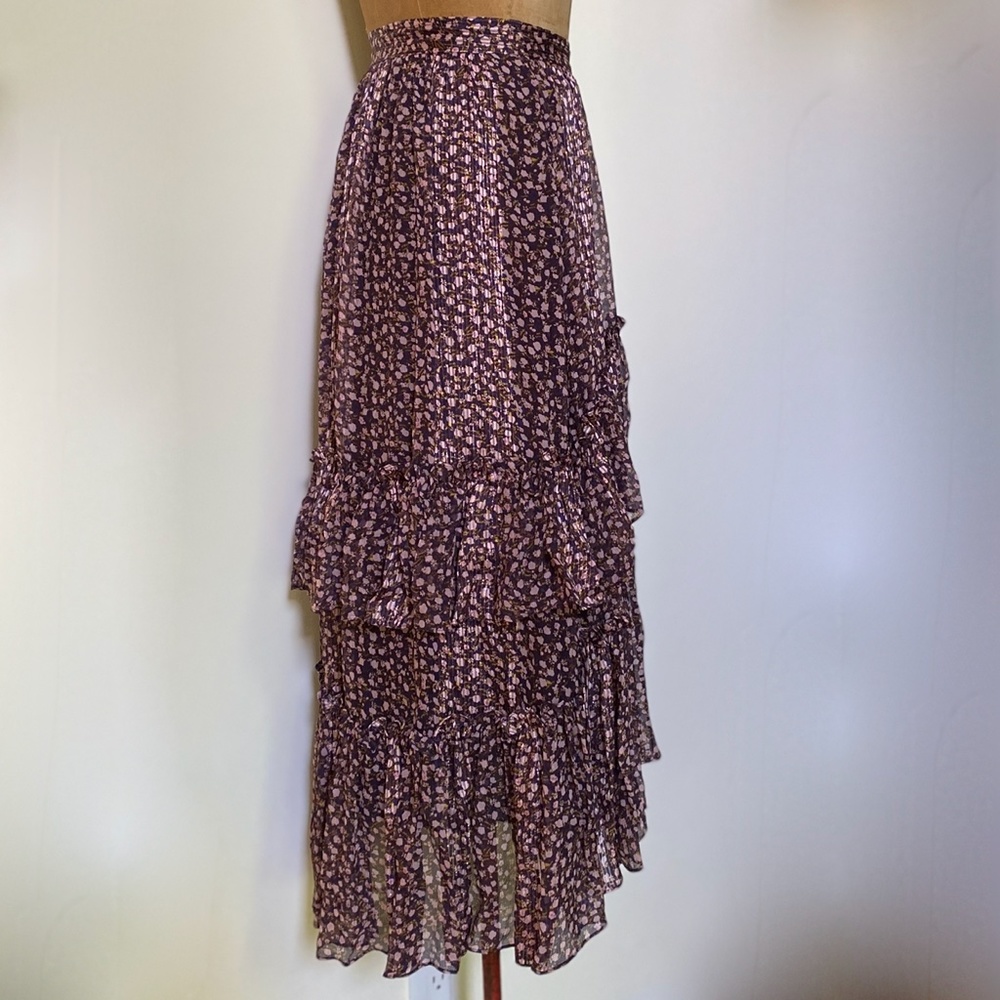 Ulla Johnson Cocoa Ruffled Silk Chiffon Skirt sz 6 - Picture 8 of 15